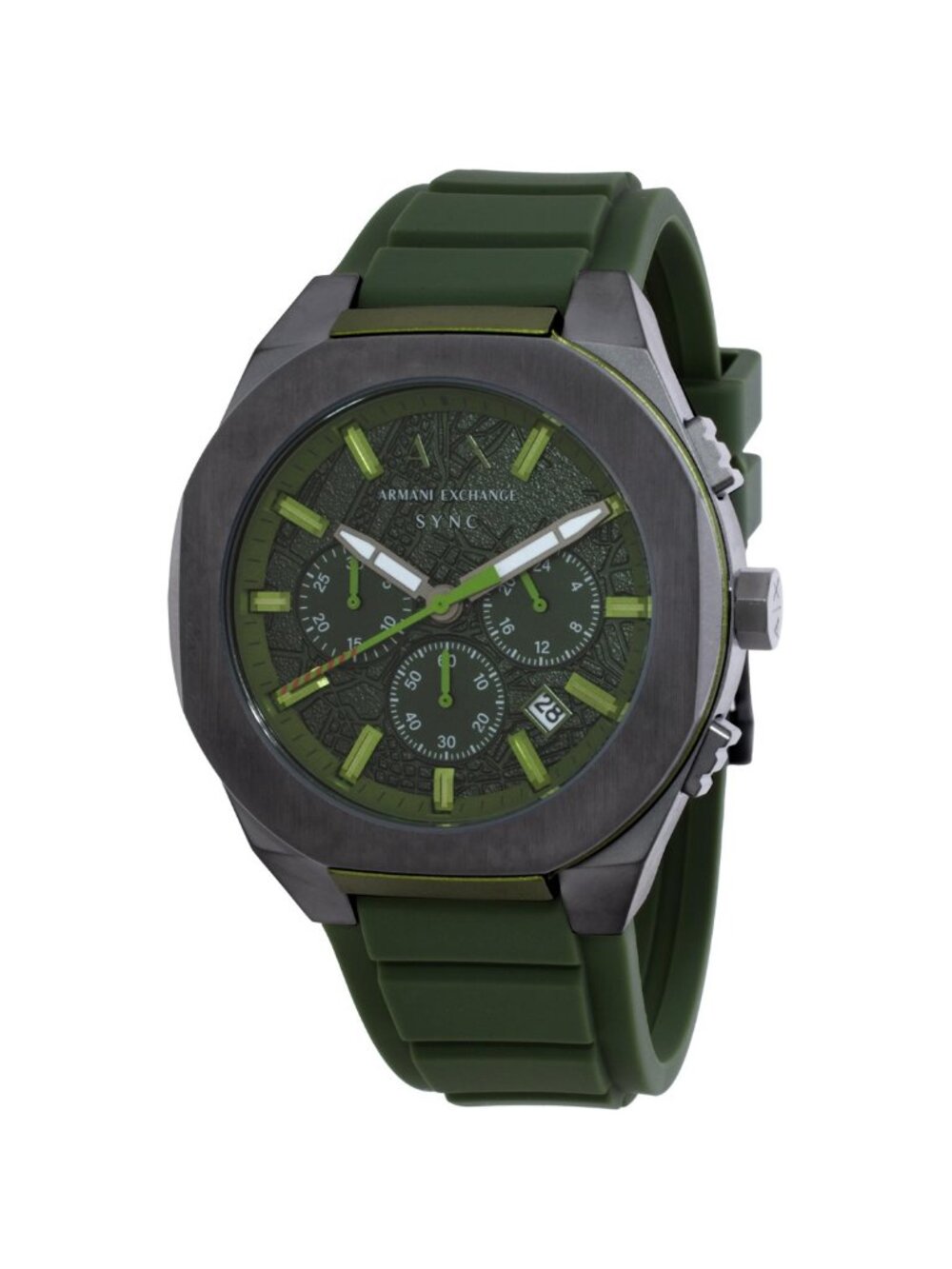 NWT Armani Exchange Sync Chronograph Quartz Green Dial Men's Watch